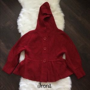 Red sweater with hoodie